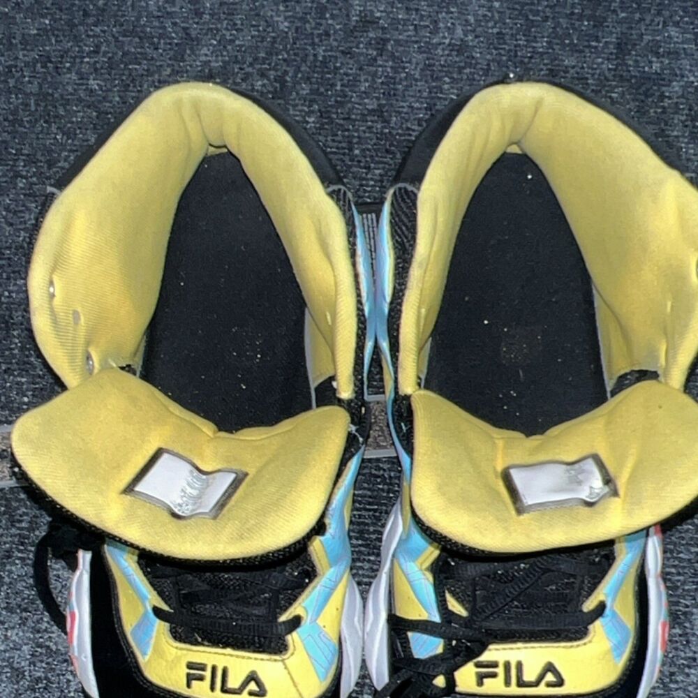 FILA MB High Top Basketball Sneakers Black Yellow Blue Men's Athletic Shoes 13 - Picture 16 of 16